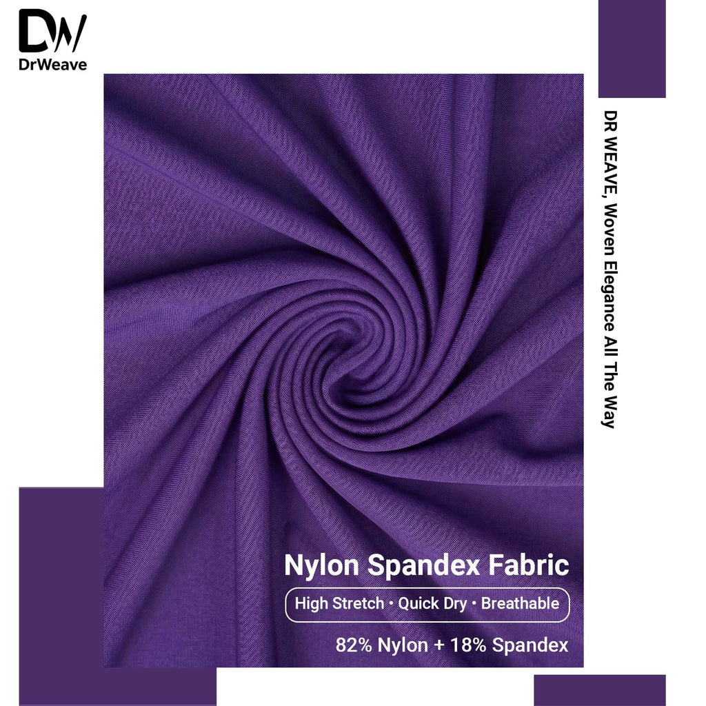Nylon Spandex Fabric by The Yard, 59 Inch Wide (Purple, 1 Yard)