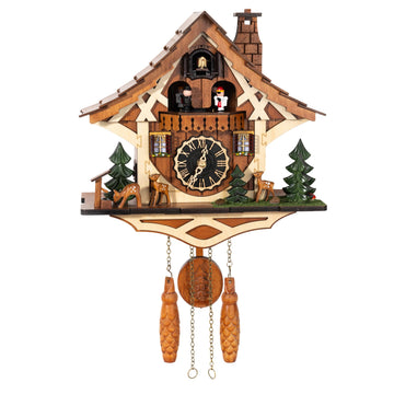 Handmade Wooden Cuckoo Clock, Quartz Wall Clock, Gift for Family