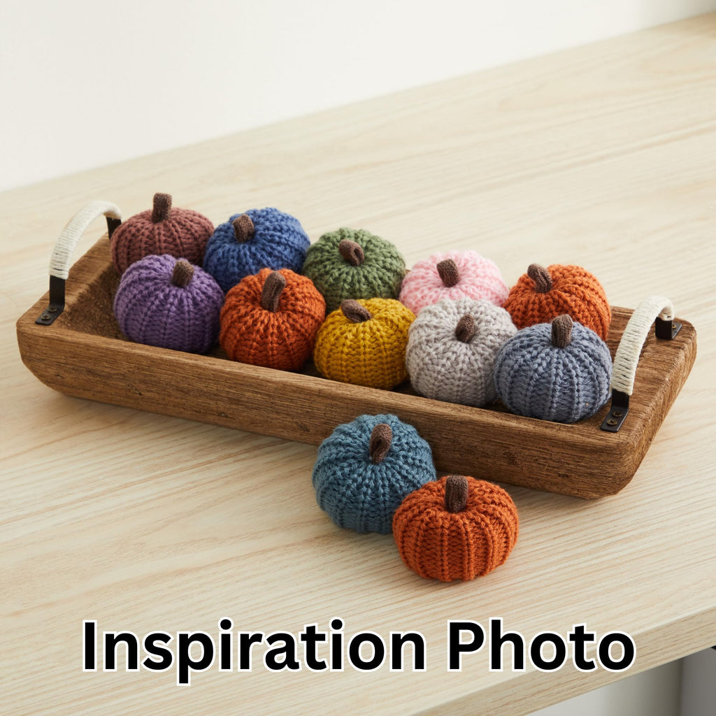 Mini Knit Pumpkins Set of 12, Warm Pumpkin Colors (Mini Assorted Set 12)