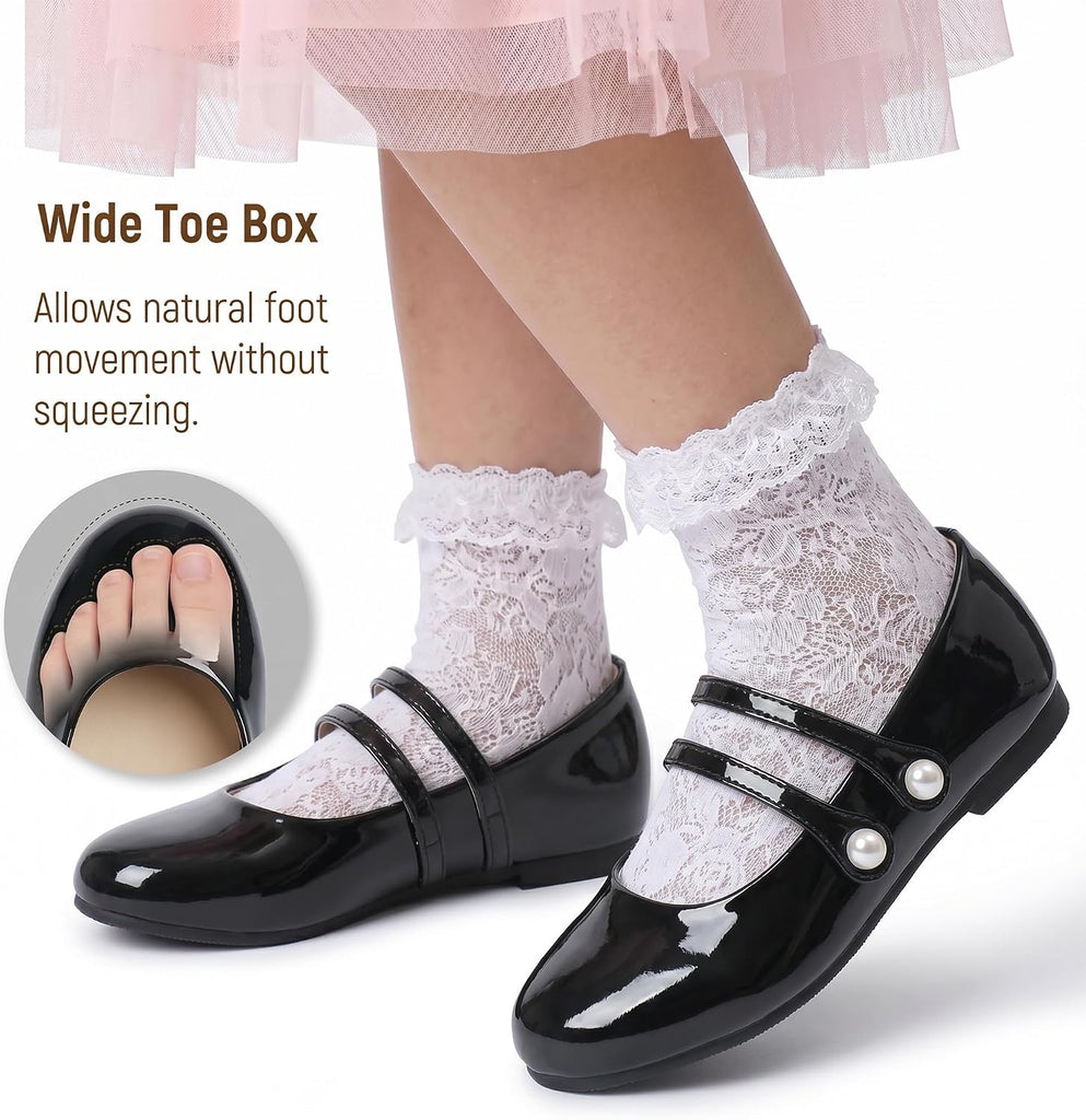 Girls Mary Jane Dress Shoes Ballet Flats for Wedding (Little Kid/Big Kid)