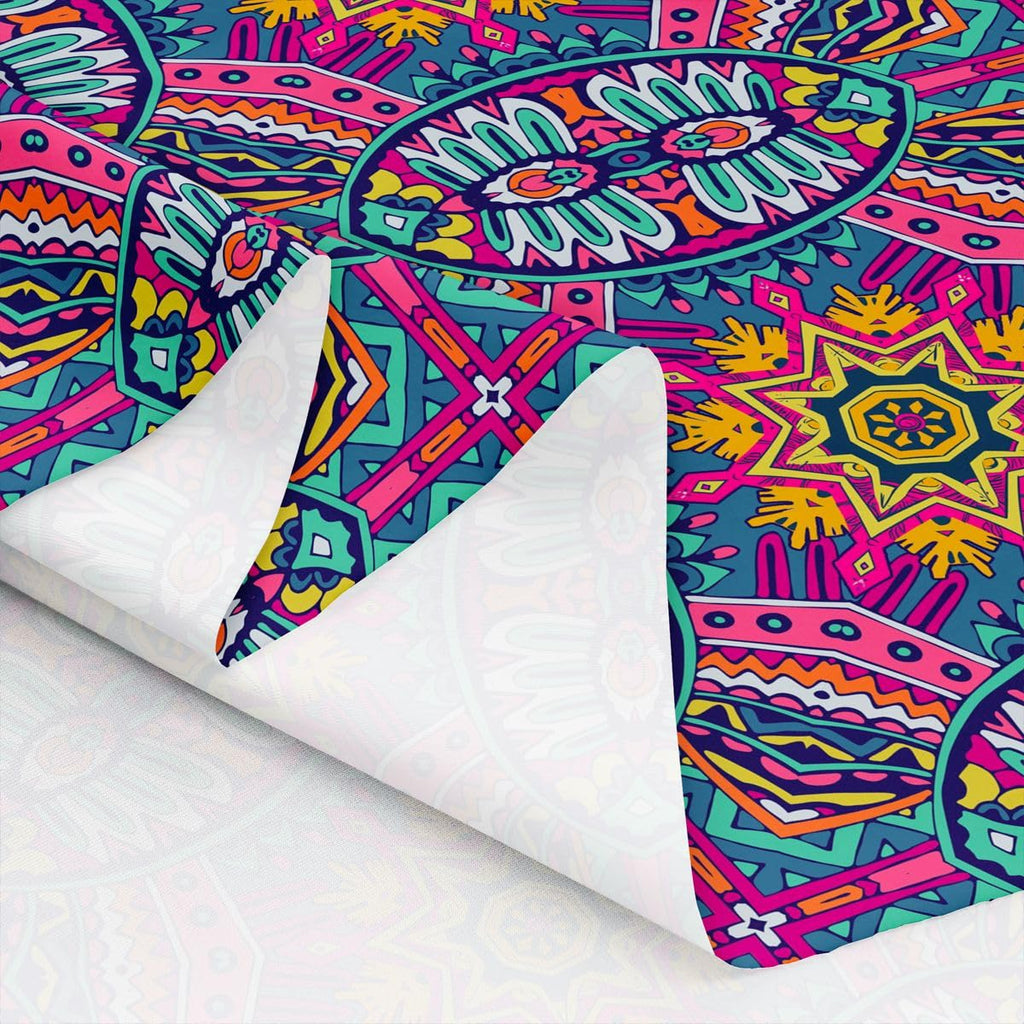 Irregular Geometric Patterns Outdoor Fabric by The Yard, Watercolor Stripes Graffiti Craft DIY Projects, Exotic Lotus