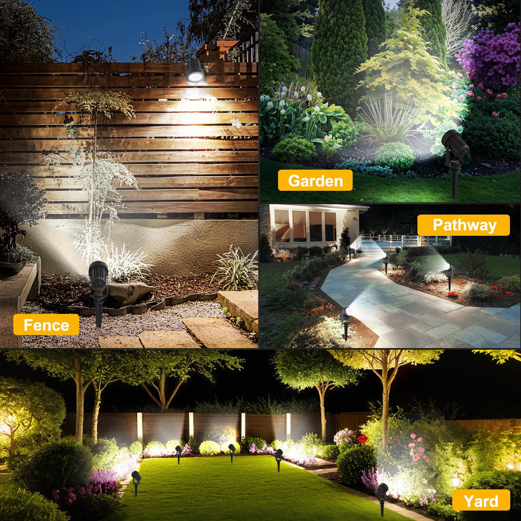 Solar Landscape Spotlights 2-in-1 White 6000K Outdoor Garden Flag