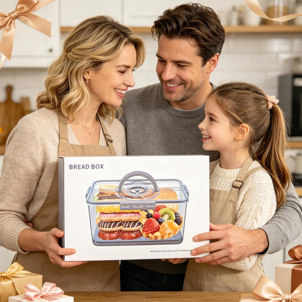 Large with Lid and Handle,Time Recording Airtight Bread Container