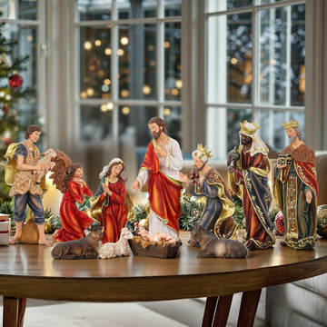 15in Large Nativity Scene Figurines, 12-Piece Nativity Sets & Figures