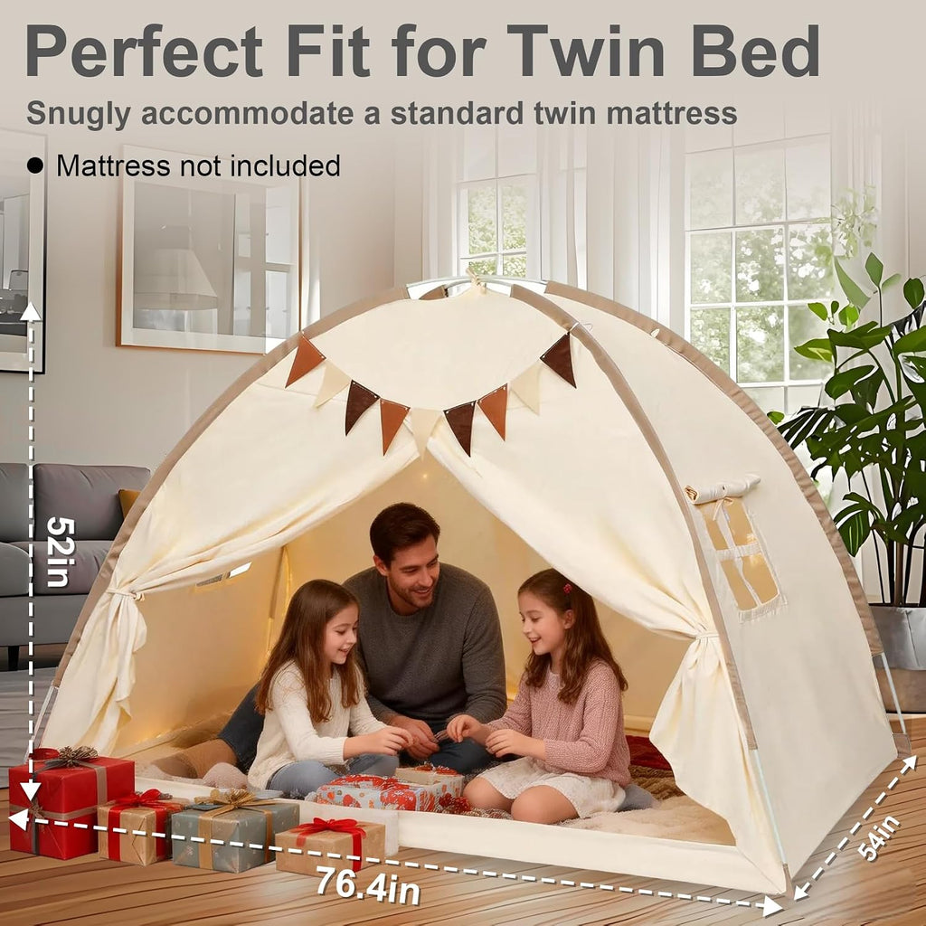 Full Bed Tent Canopy, Indoor Toddler Bed Tent for Kids, Bed Tent Full Size