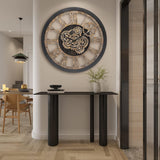 Wall Clock for Living Room Decor, Large, 24 in (60cm), Moving Gear, Farmhouse Vintage Industrial Oversized Wall Clock