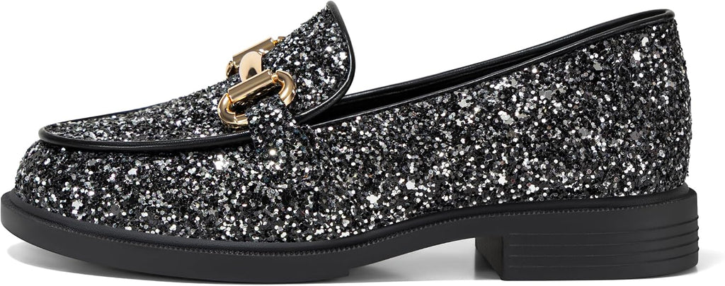 Boy's Glitter Loafers Slip on Flats Dressy Formal Party Shoes