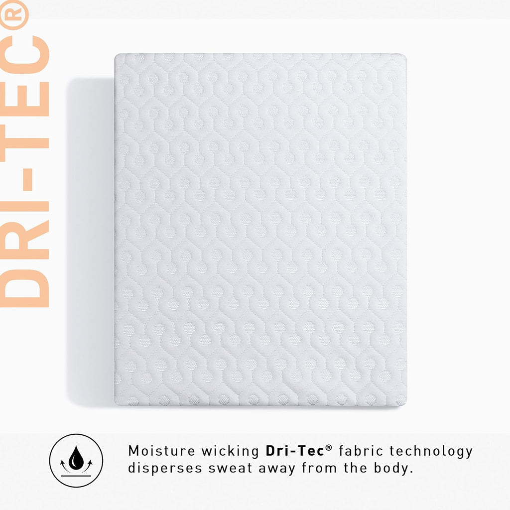 Dri-Tec Waterproof Mattress Protector- Cooling Moisture-Wicking Mattress Cover | Breathable Noiseless Mattress Pad