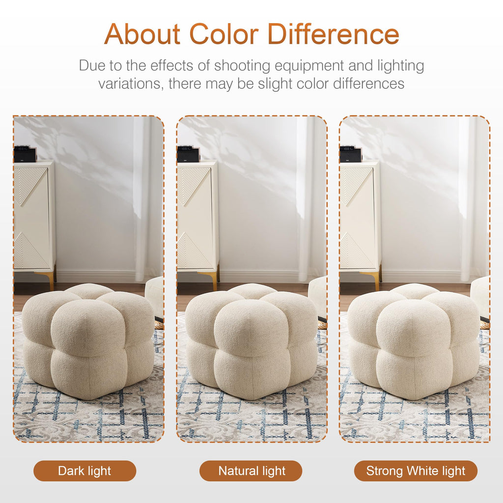Square Pouf Ottoman Footstool, Modern Vanity Chair