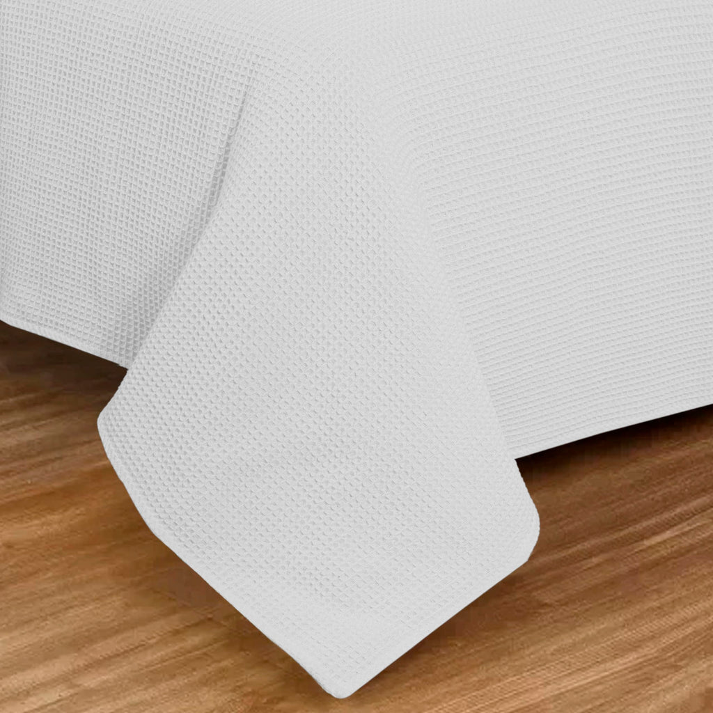 100% Cotton Waffle Weave Blanket, Twin Size 60 x 90 Inches, 300 GSM Lightweight Breathable Cooling Bed Blanket for