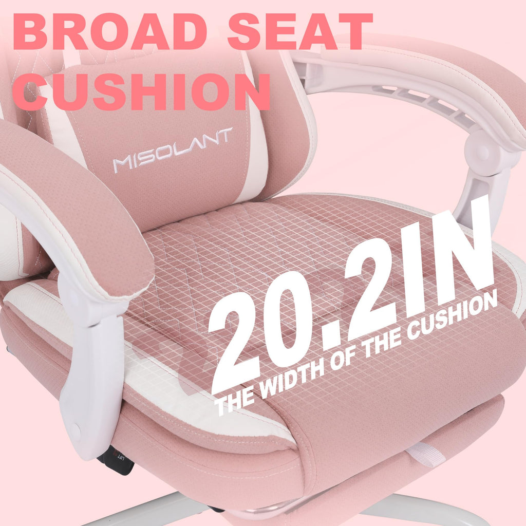 Gaming Chair, Fabric Gamer Chair with footrest for Adults, High Back Ergonomic Computer Game Chair with Adjustable