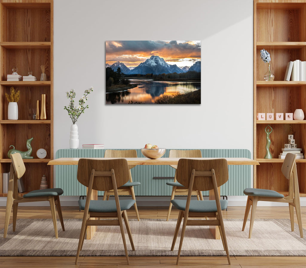 Grand Teton National Park Canvas Wall Art Mountain Landscape Print Picture Framed Nature Wall Decor Office (28L x 44W)