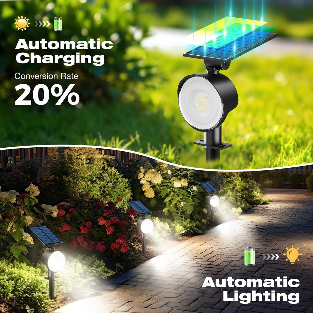 12 Pack Solar Spot Lights Outdoor Waterproof, Landscape Spotlights
