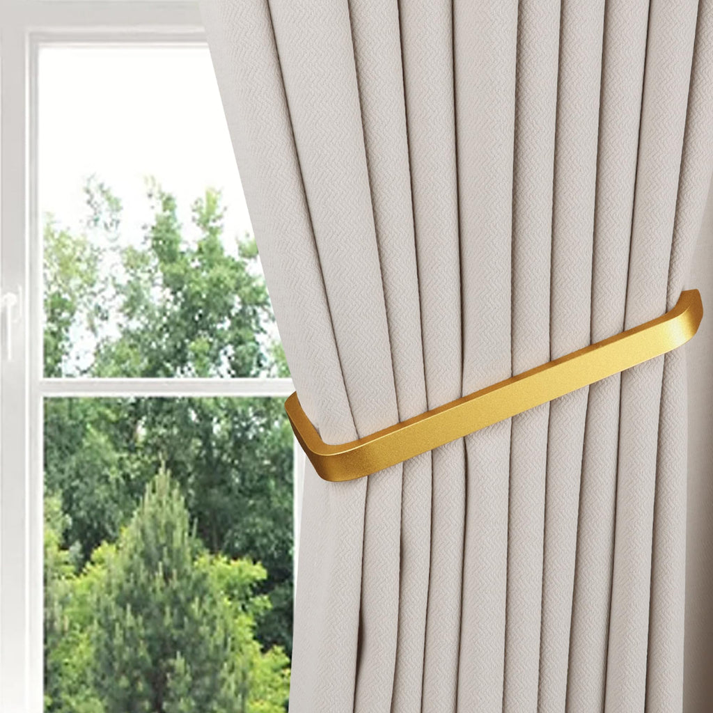 Curtain Tiebacks and Holdbacks, Curtain Holder, Gold - 2 Pack