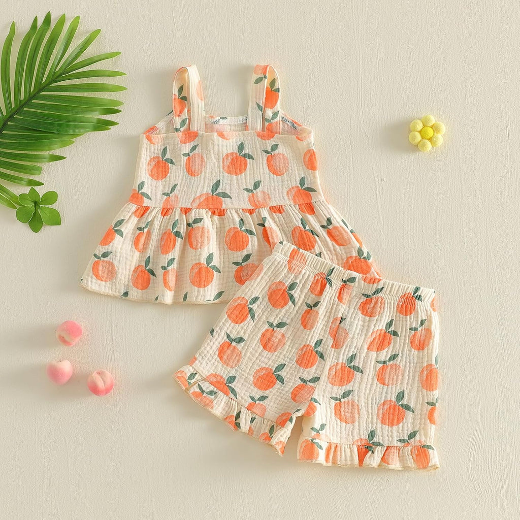 Baby Toddler Girl Summer Clothes Sleeveless Tank Tops Ruffle Dress Shorts Set Spring Princess Outfits