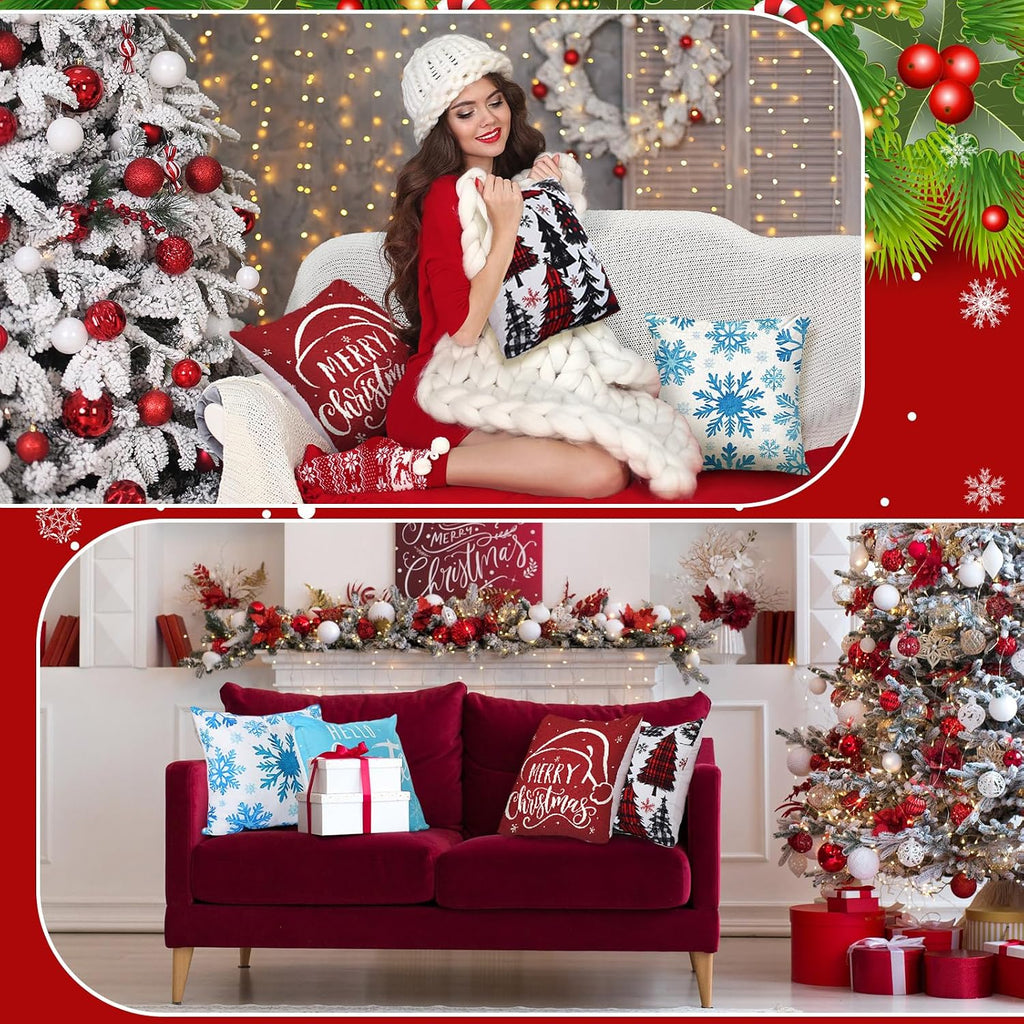 Holiday Pillow Covers 18 x 18 Summer Pillow Cover 4th of July Fall Pillowcase Decorative Seasonal Cushion Case - Set of 20