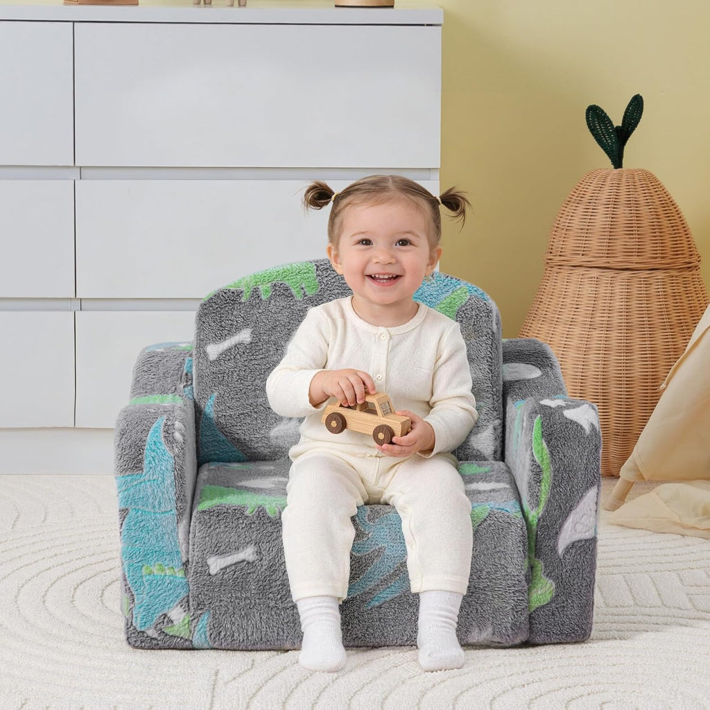 Thick Comfy Kids Chair and Couch,Foldable Plush Sofa with Pocket