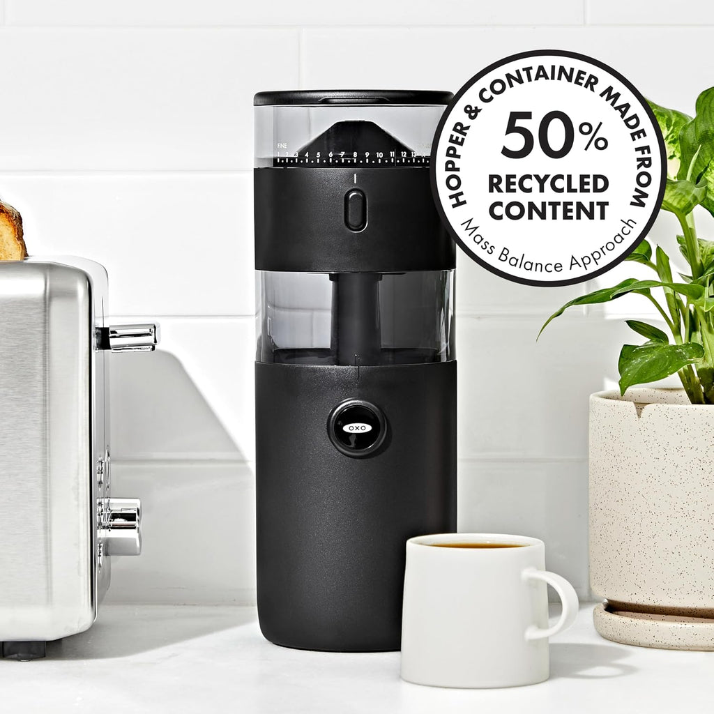 Brew Compact Conical Burr Electric Coffee Bean Grinder - 50g Capacity | Countertop Coffee Grinder, Consistent Grind