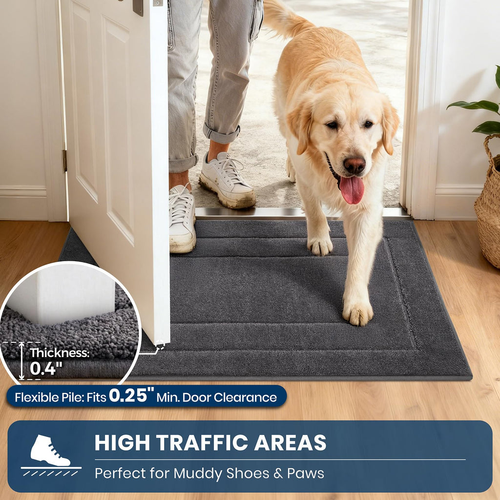Kitchen Runner Rug, Kitchen Mat, 24" x 70", Grey