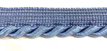 Large Twisted Cord w/ Lip Piping Trimming - 6 Yards - Many Colors! (Antique Blue)
