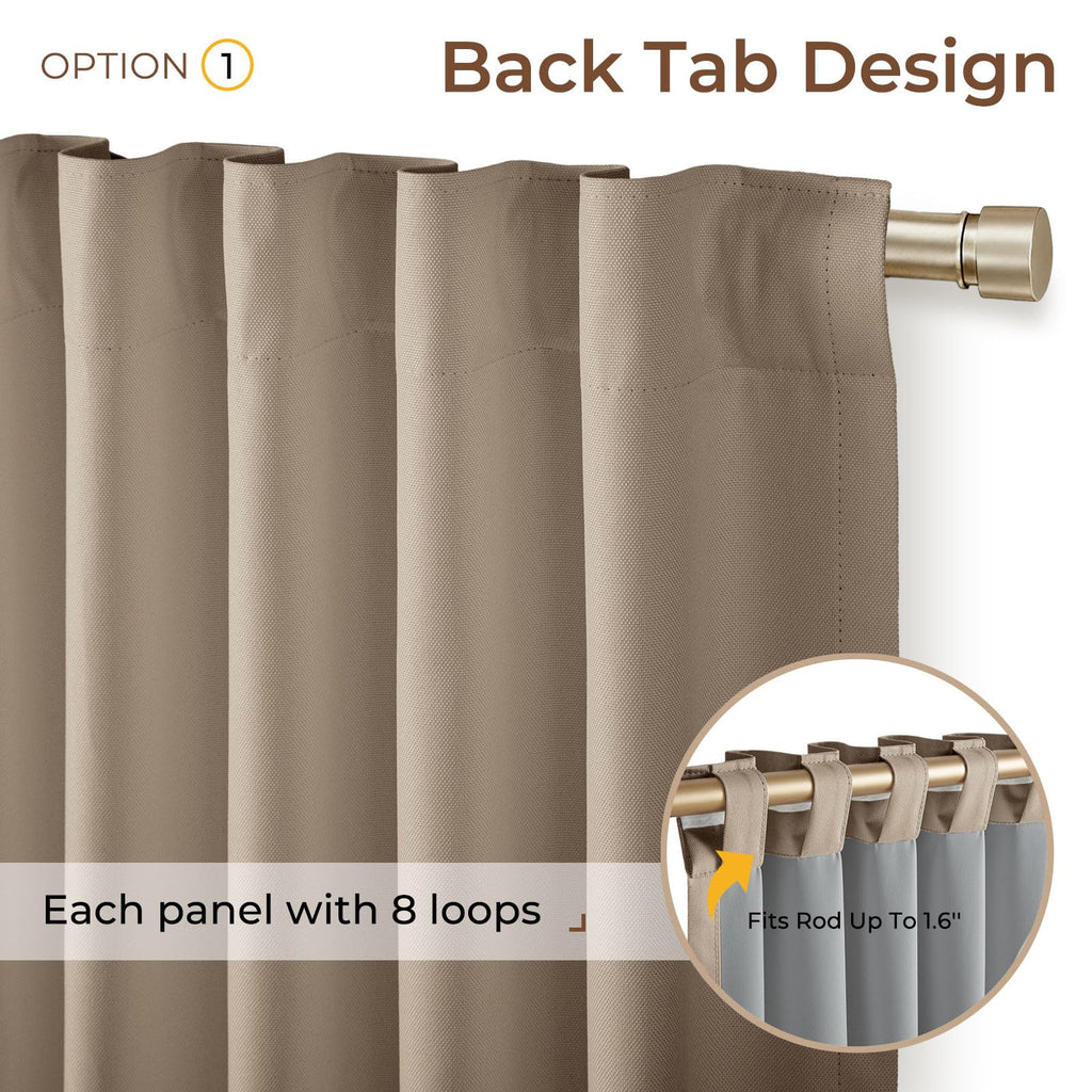 Extra Wide Linen Blackout Curtains 102x84 Burlywood Birch