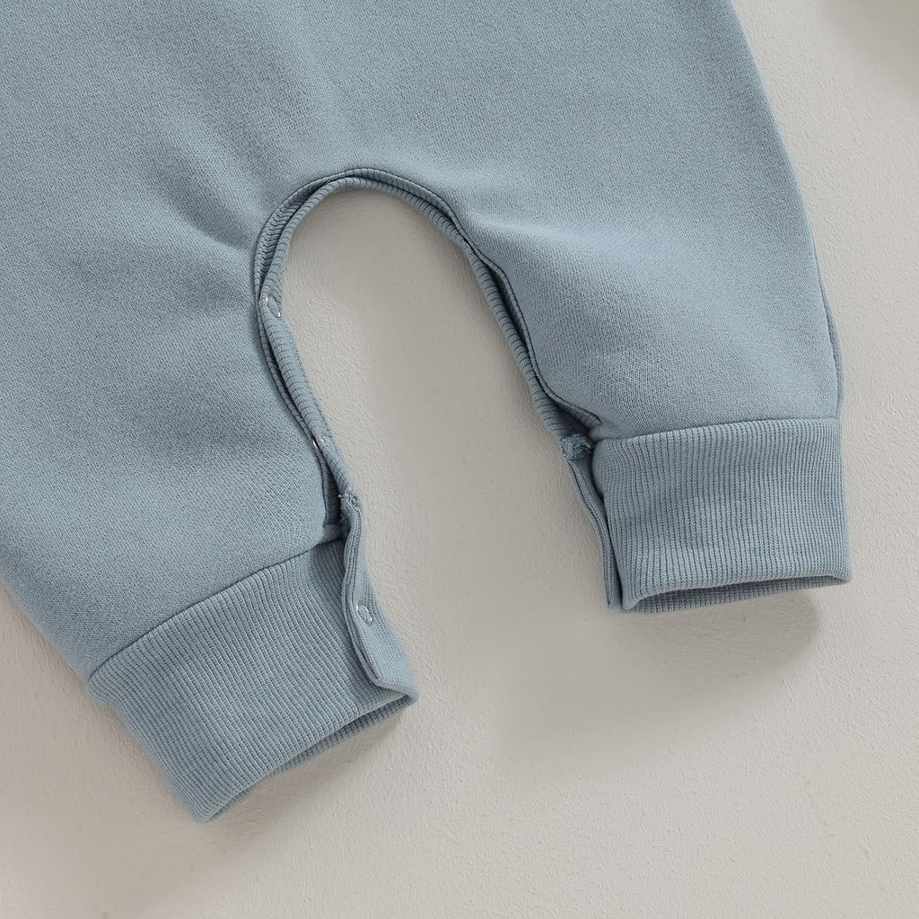 Baby Boy Girl Clothes Basic Solid Color Fleece Long Sleeve Romper Jumpsuit One-Piece Bodysuit Winter Clothes