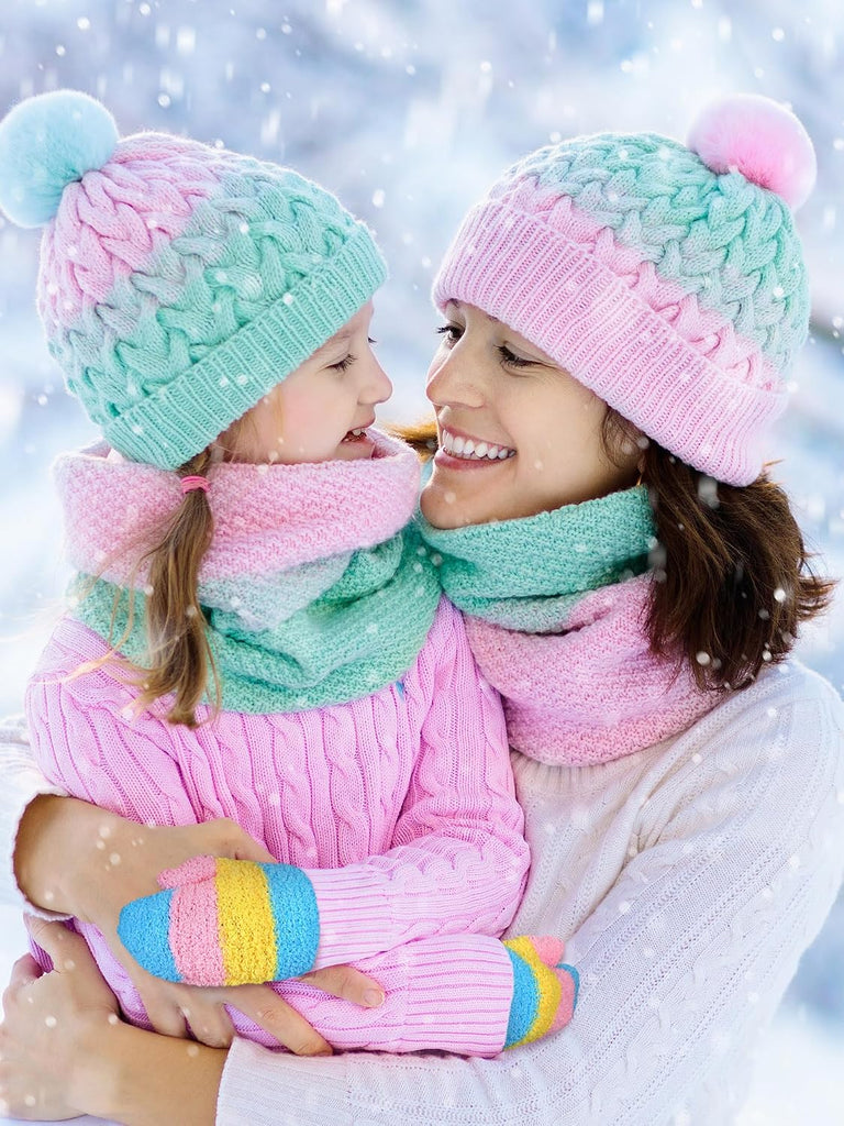 6 Pairs Kids Toddler Knitted Gloves Winter Warm Stretchy Mittens Soft Lightweight Mittens for Boys and Girls
