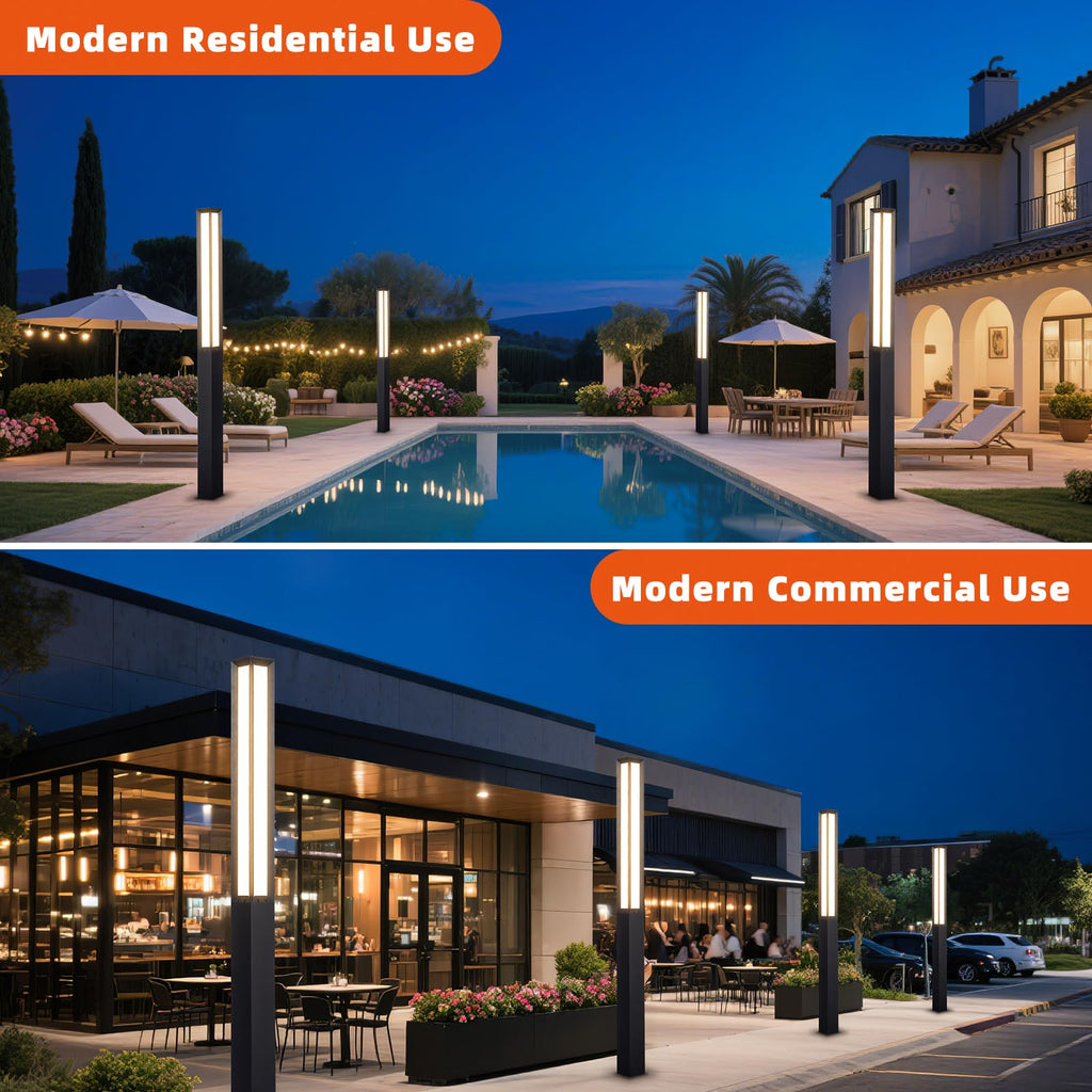 92" Tall Landscape Path Lights, AC 100-240V Bollard Lights, Pole Light
