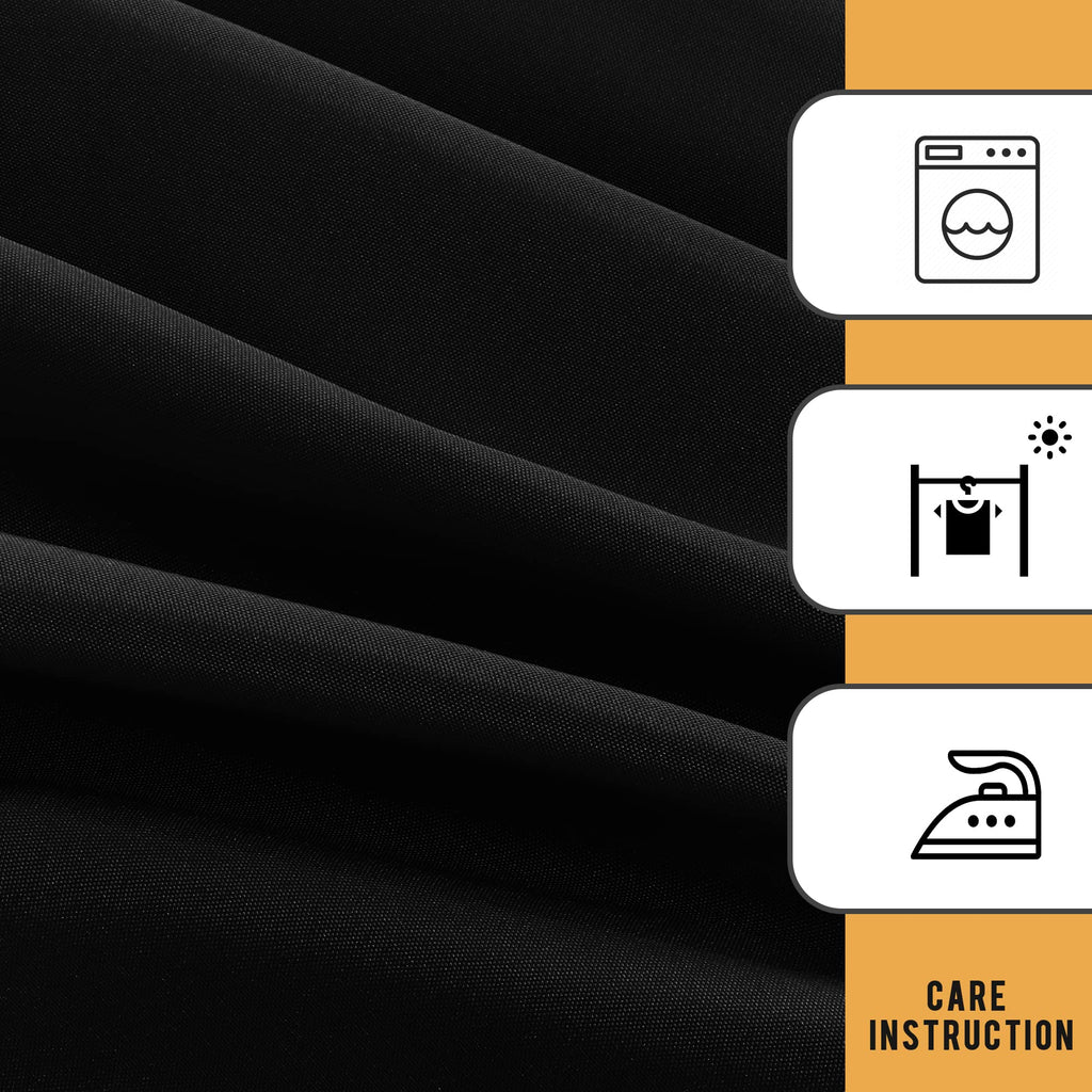 2 Pack Black Tablecloth Fitted Table Clothes for 8 Foot Rectangle Tables - Water Resistant Washable Fabric Polyester