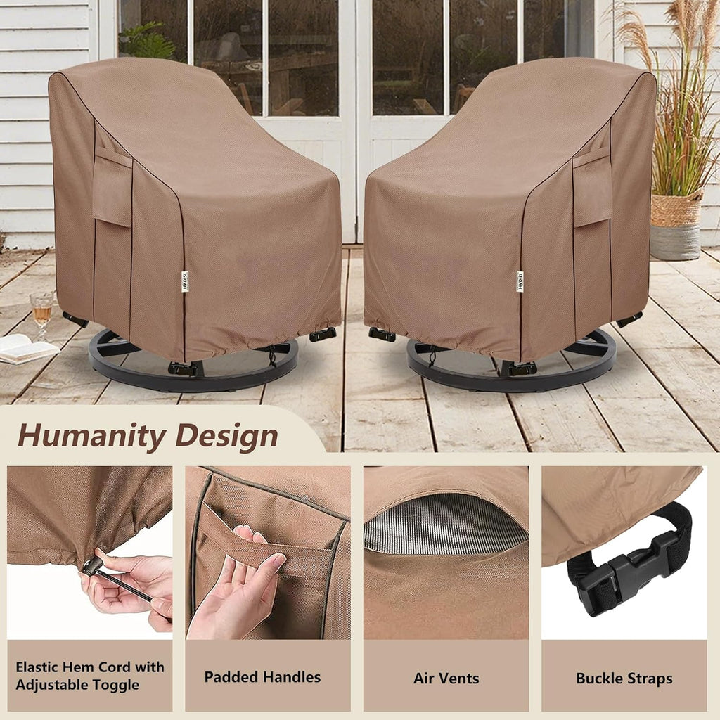 Patio Chair Covers for Outdoor Furniture Waterproof 4 Pack, Heavy Duty Waterproof Outdoor Swivel Chair Cover (30"W