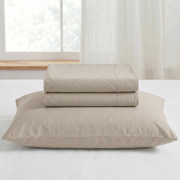 4-Piece 100% Cotton Flannel Sheet Set - Soft and Durable for Every Season, Tan Full