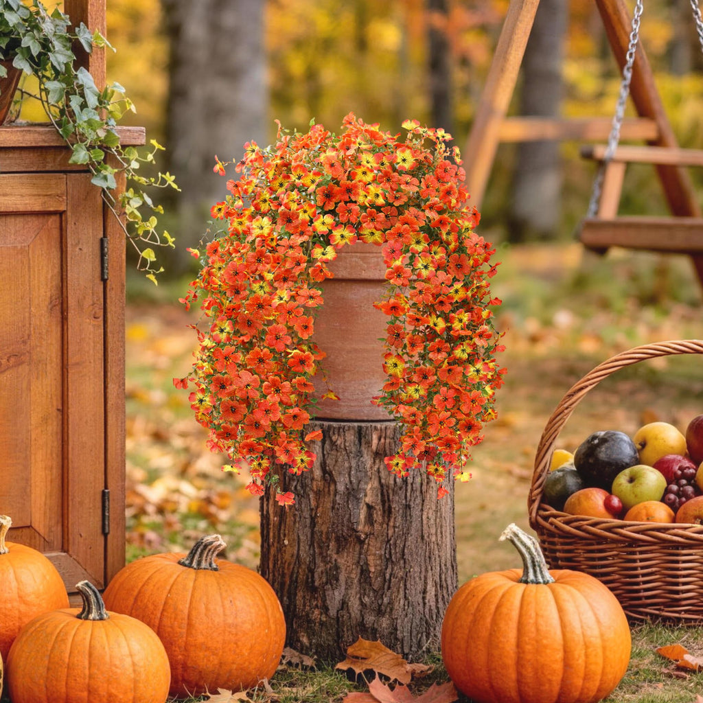 Artificial Fake Fall Flowers Plants for Outdoors Mums Home Decor