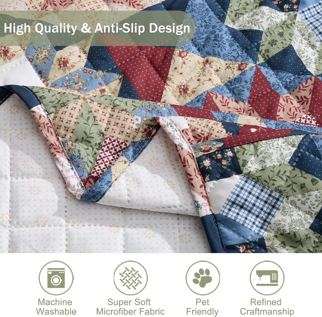 Patchwork Printed Recliner Chair Covers, Soft Quilted Lazy Boy Chair Covers, Pet Friendly Recliner Cover for Sofa