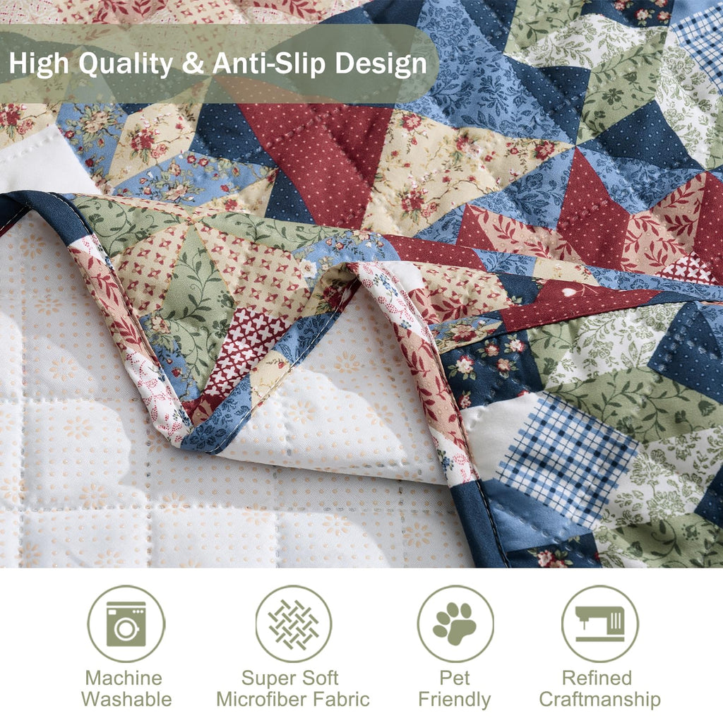 Patchwork Printed Recliner Chair Covers Large Size, Soft Quilted Lazy Boy Chair Covers, Recliner Covers for Dogs