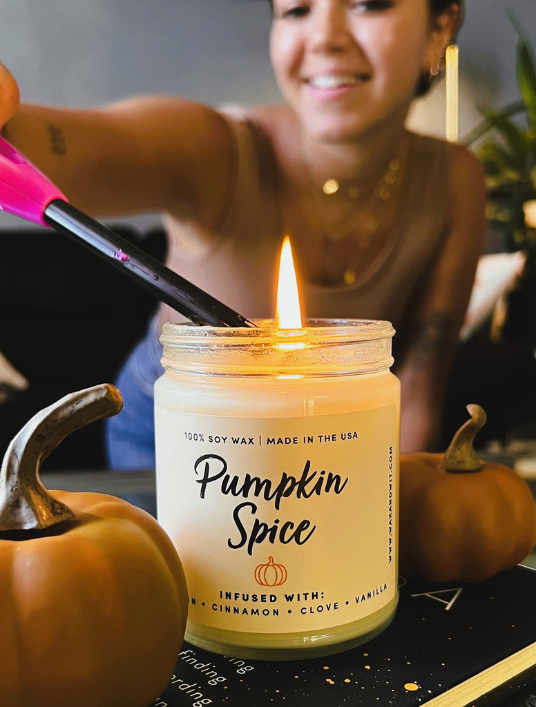 Pumpkin Spice Fall Candles, 9 oz Scented Soy Jar