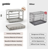 Collapsible Dog Crate for Dogs - 28" L Heavy Duty Dog Kennel No Tools Required with 4 Sides Steel Foldable Cage for