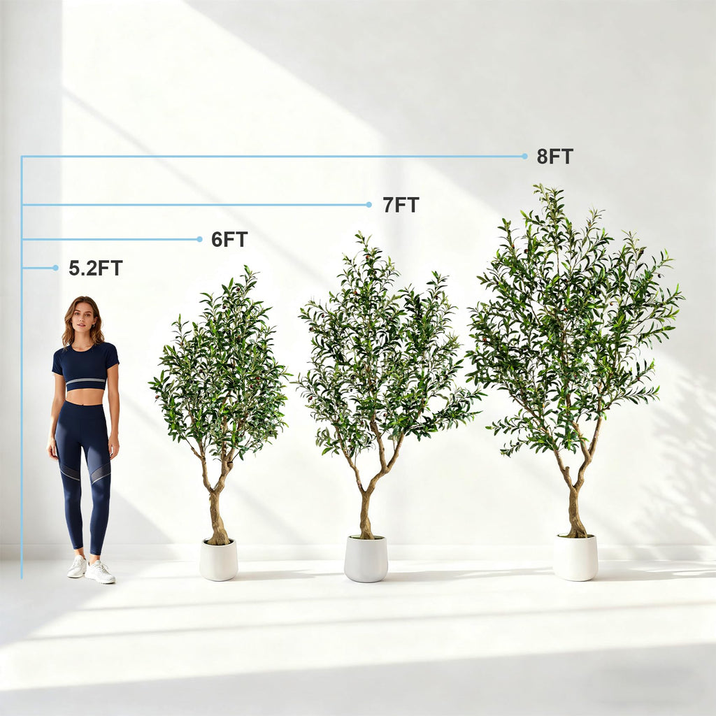 6FT Faux Olive Tree with Tall Exquisite Planter Artificial Olive Tree Tall, Potted Fake Olive Plant with 1260 Real