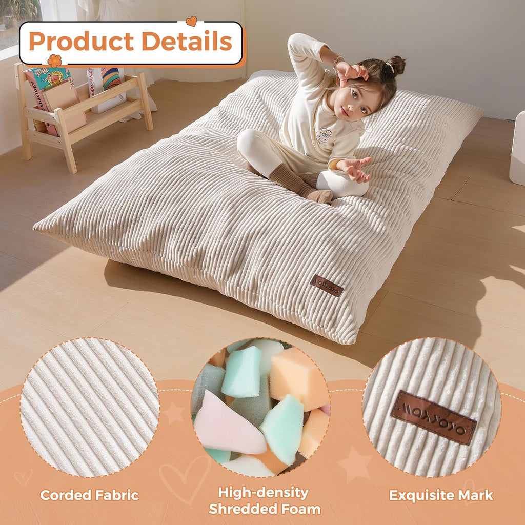 3 in 1 Kids Bean Bag Chair, Comfy Floor Sofa with Removed Cover