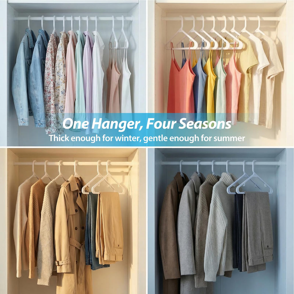 Heavy Duty Plastic Hangers 20 Pack, Extra Thick Reinforced Clothes Hangers with 20lb Capacity, Durable Non Slip Coat