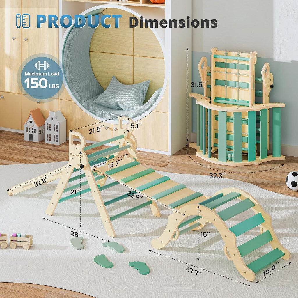 In-1 Triangle Set, Climbing Toys for Kids Emerald Forest