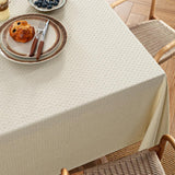 Natural Beige Linen Cotton Table Cloth Rectangle Tablecloth Spring Waterproof Spillproof Cross-Star 