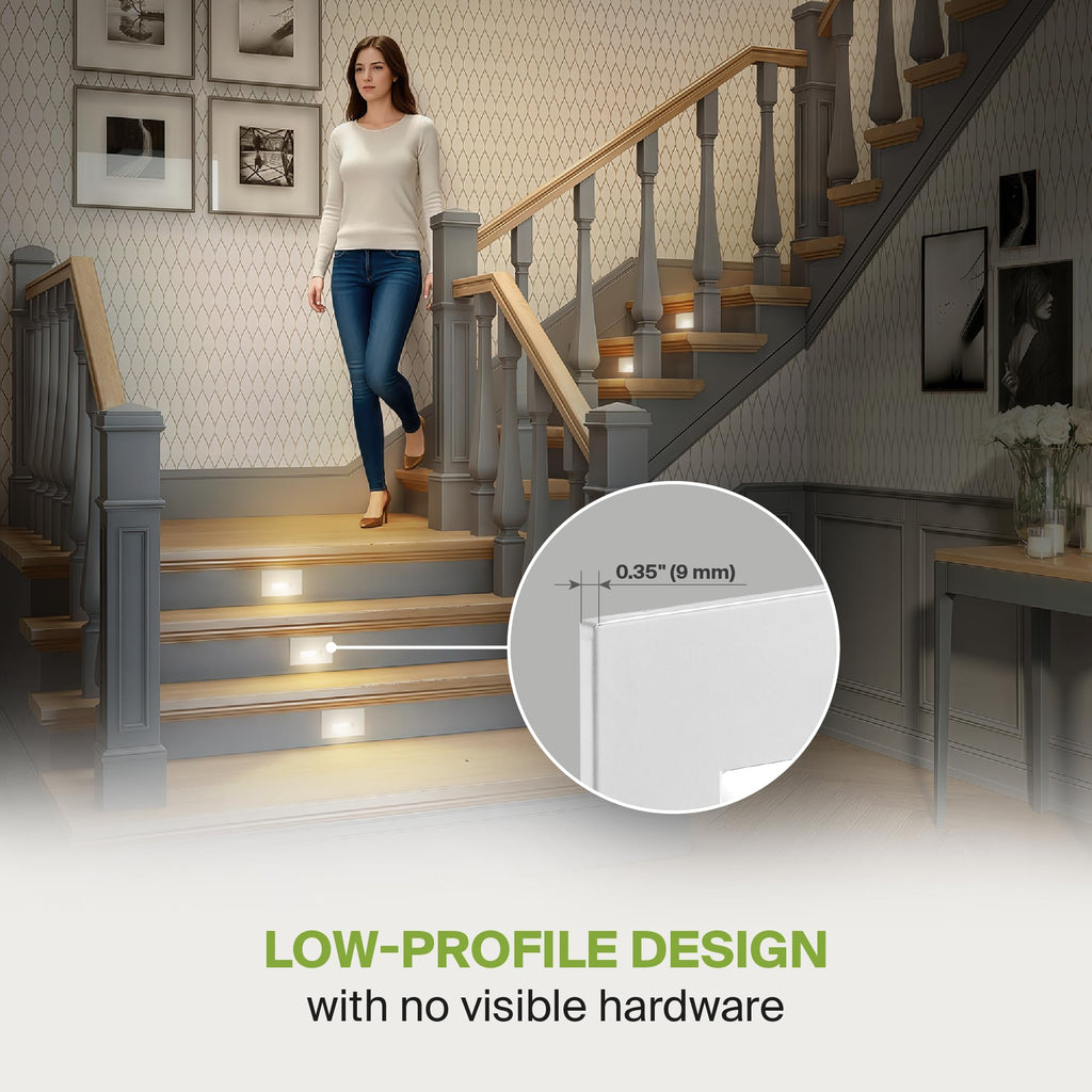 LED Step Light 4-Pack | Stair Riser, Deck, Hallway, Pathway | White