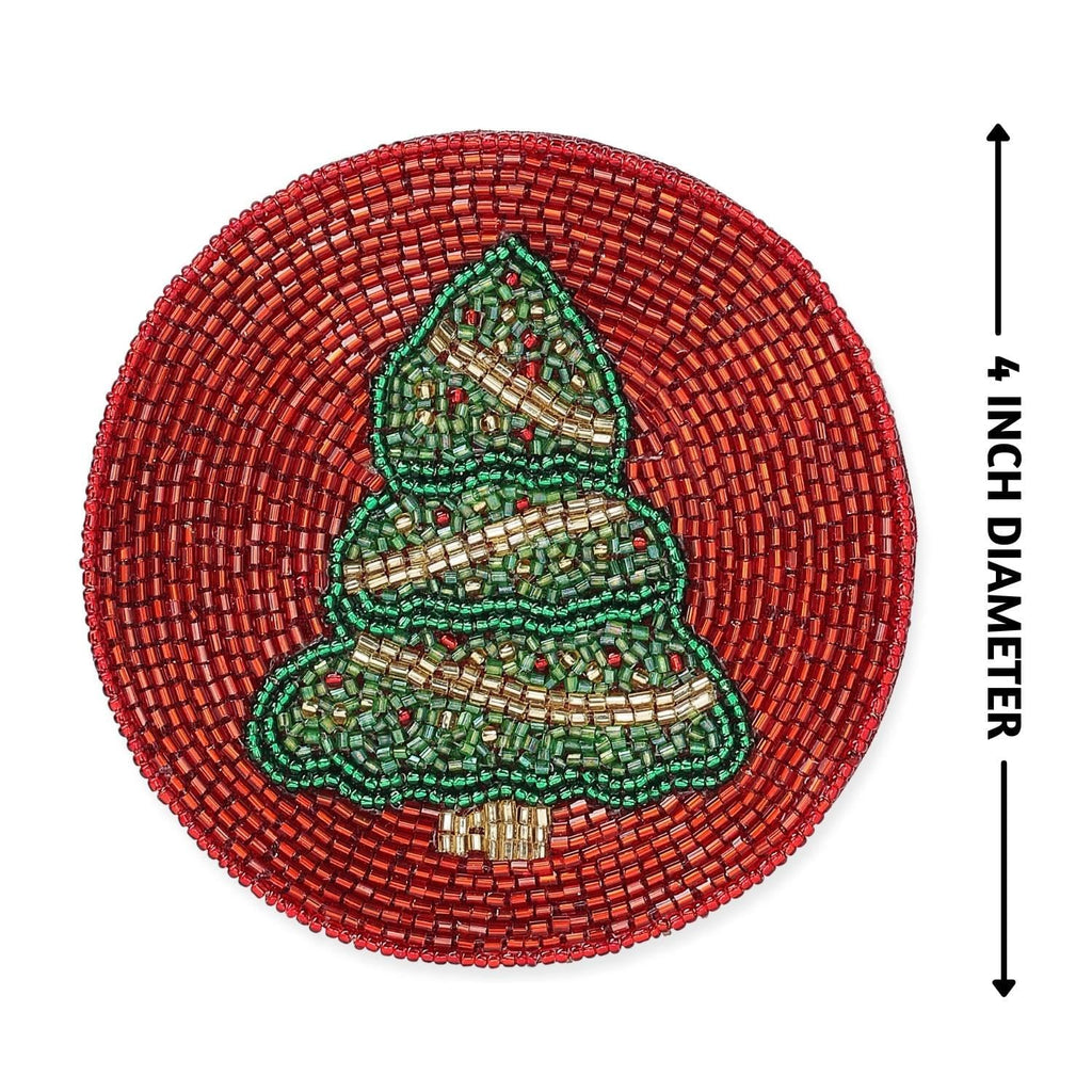 Cute Christmas Coasters Set Of 4, Waterproof Boho Table Decor