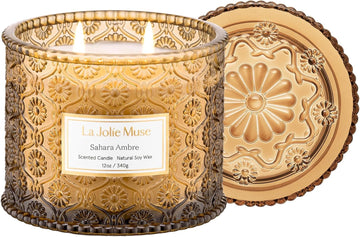 Sahara Amber Scented Candles, Natural Soy Wax 2-Wick - Set of 12