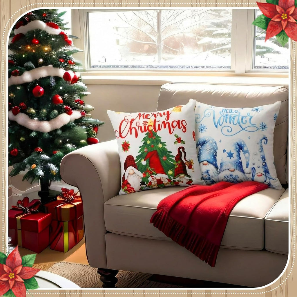Seasonal Pillow Covers 18 x 18 Inch Holiday Pillow Covers Winter Valentines Spring Pillowcase Gnome Pillowcase - Set of 12