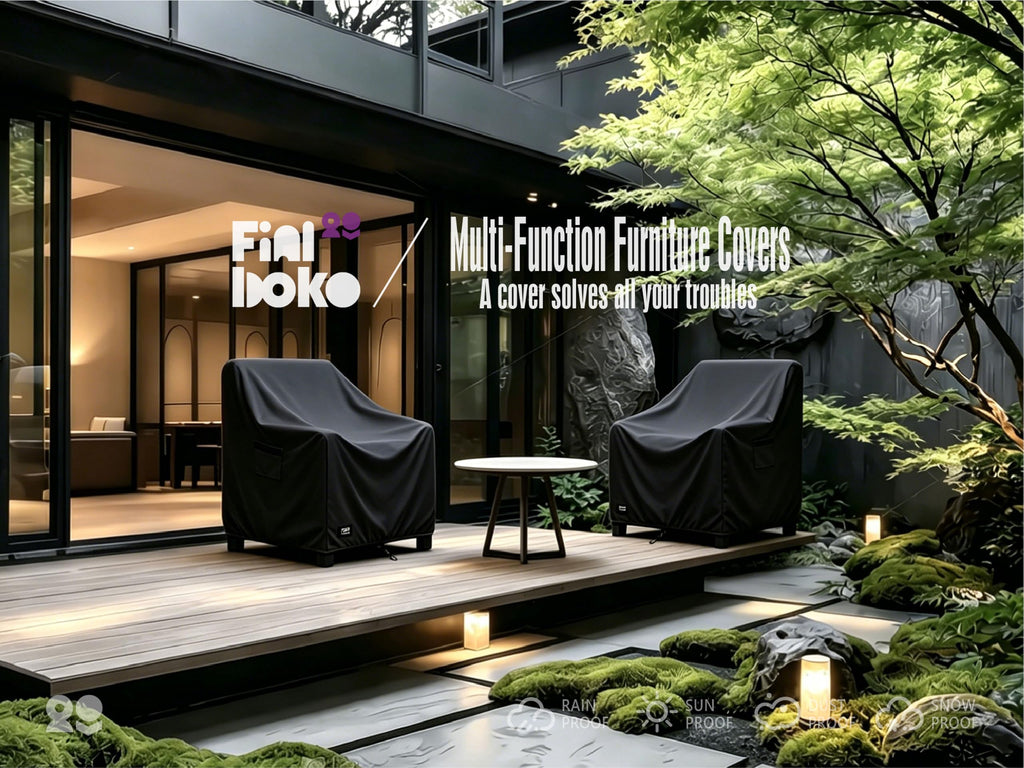 2 Pack, 30Wx34Dx38H inches Outdoor Chair Covers, 100% Waterproof Heavy Duty Outdoor Furniture Covers Waterproof, Black