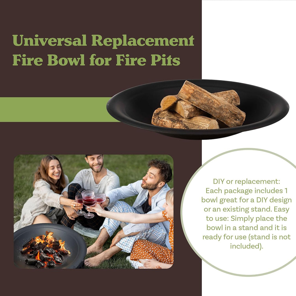 Fire Bowl - 30in Firepit Insert for DIY Fire Ring or Replacement - High Temp Finish Fire Pit Bowl