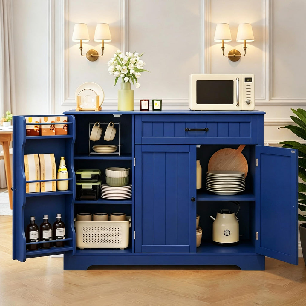 Sideboard Cabinet, Buffet Cabinet with Storage, Navy Blue
