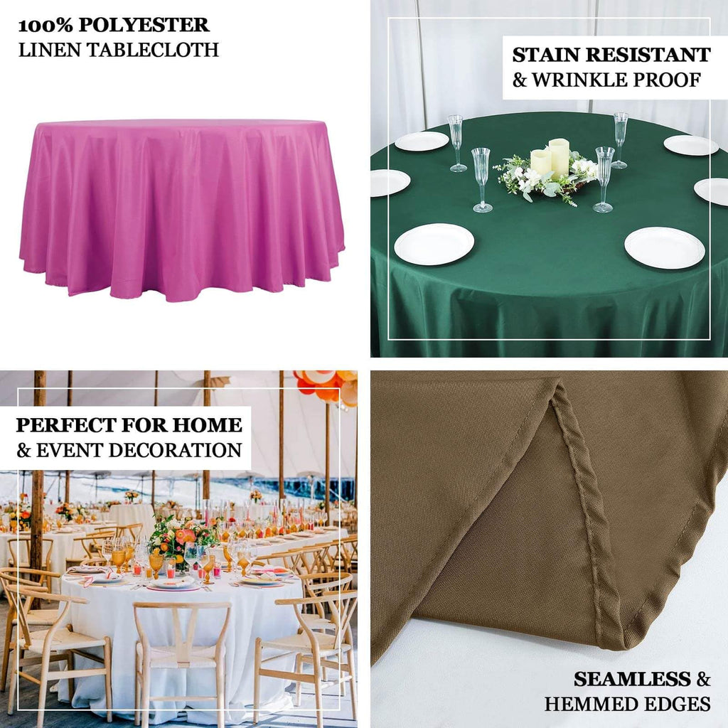 Round Tablecloth, 132 Inch Stain & Wrinkle Resistant Washable Table Cloth, Decorative Polyester Fabric Table Cover