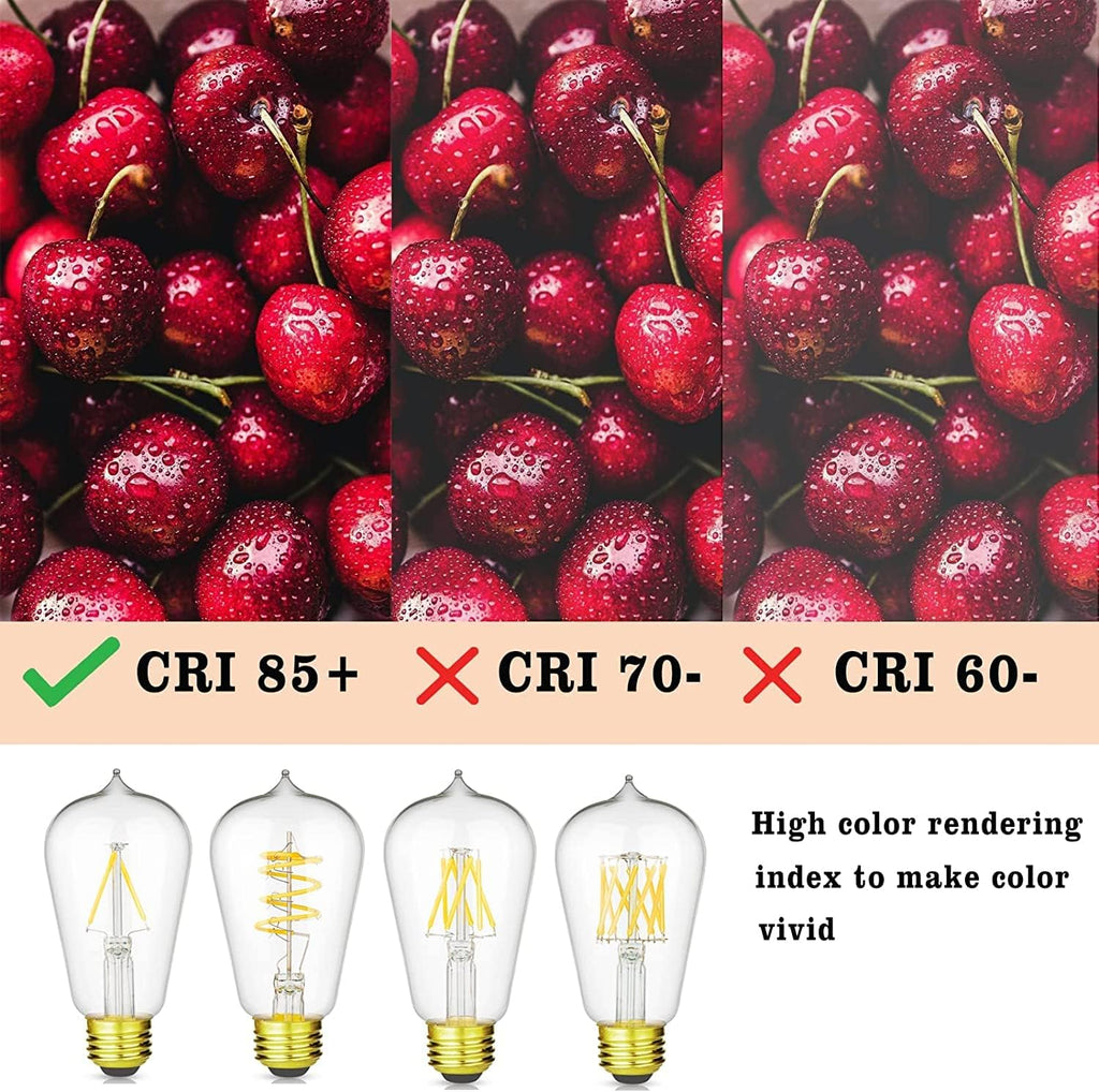 Vintage LED Edison Bulb 25W Equivalent, Daylight White 5000K, 200LM, 2 Watt ST19/ST58 E26 Decorative Filament Light